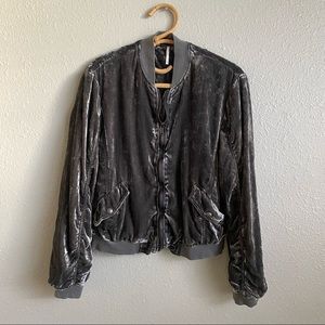 Free People Velour Full Zip Jacket
